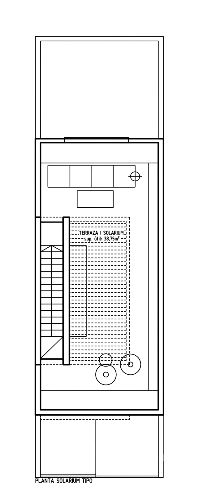 Plano de la planta solarium del Residencial Palmeras 7
